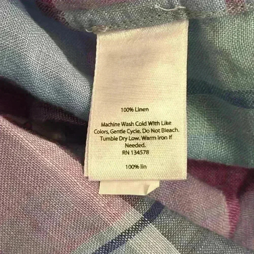 NWT Vineyard Vines 100% Linen Long Sleeve Button Down Plaid Shirt Men’s Size XS - Picture 10 of 13